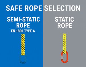 Static rope-Semi static rope